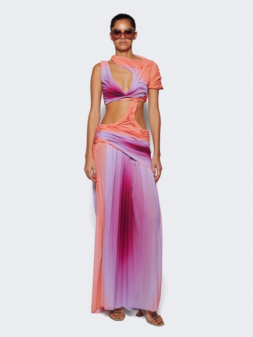 Di Petsa Pink & Coral Ombre Maxi Skirt